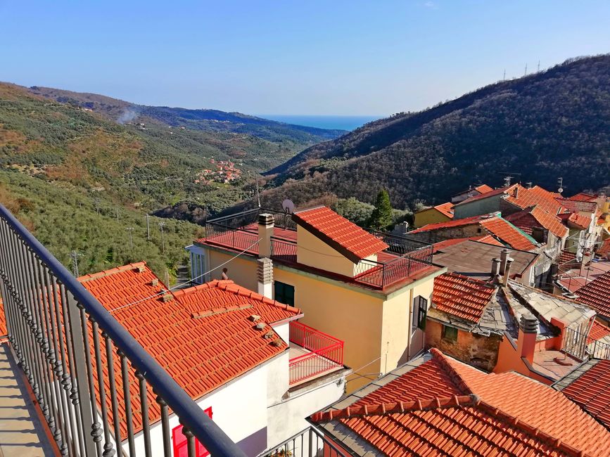 Image: valley, village and sea panorama